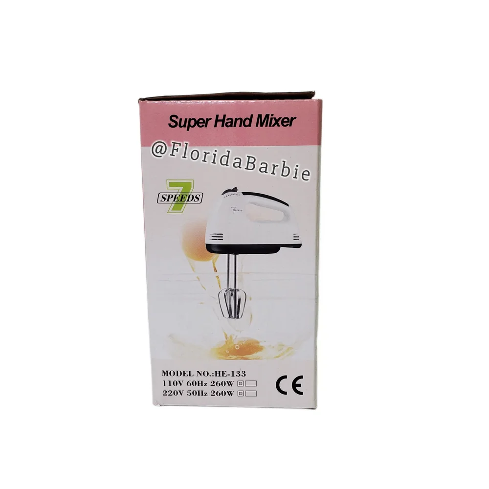 NIB Kitchen Electric Hand Mixer Home Cooking Tools Stainless Steel Accessories